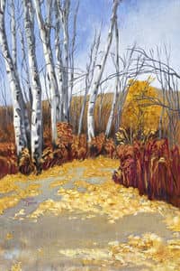 Oil painting by Ellen Lorne — Birch Trees