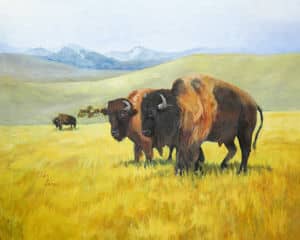 Oil painting by Ellen Lorne — Buffalo Summer