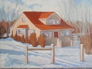 Oil painting by Ellen Lorne — Farm House