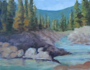 Oil painting by Ellen Lorne — Mountain Stream