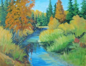 Oil painting by Ellen Lorne — Priddis Stream