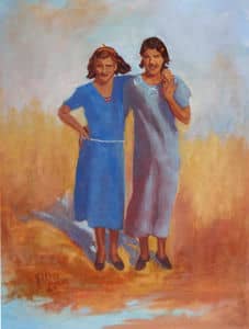 Oil painting by Ellen Lorne — Sisters