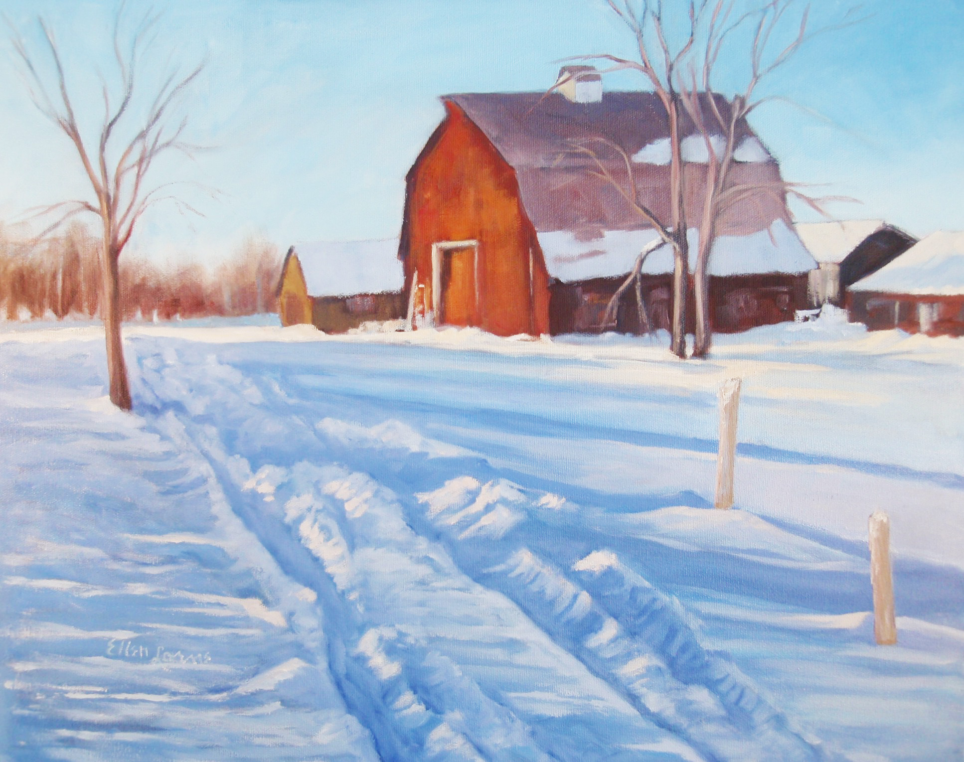 Oil painting by Ellen Lorne — After the Blizzard
