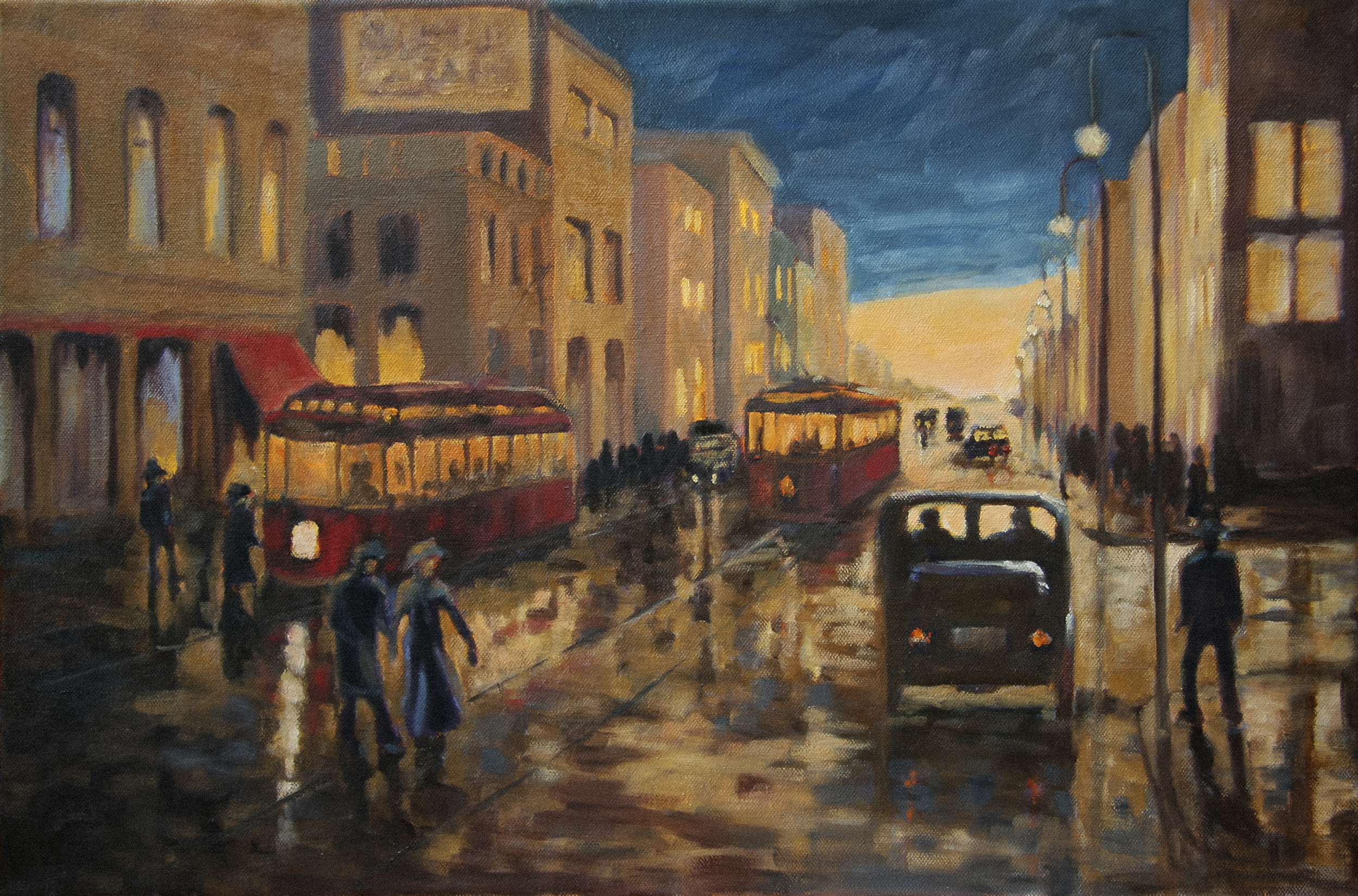Oil painting by Ellen Lorne — Calgary Chinook — 1920s