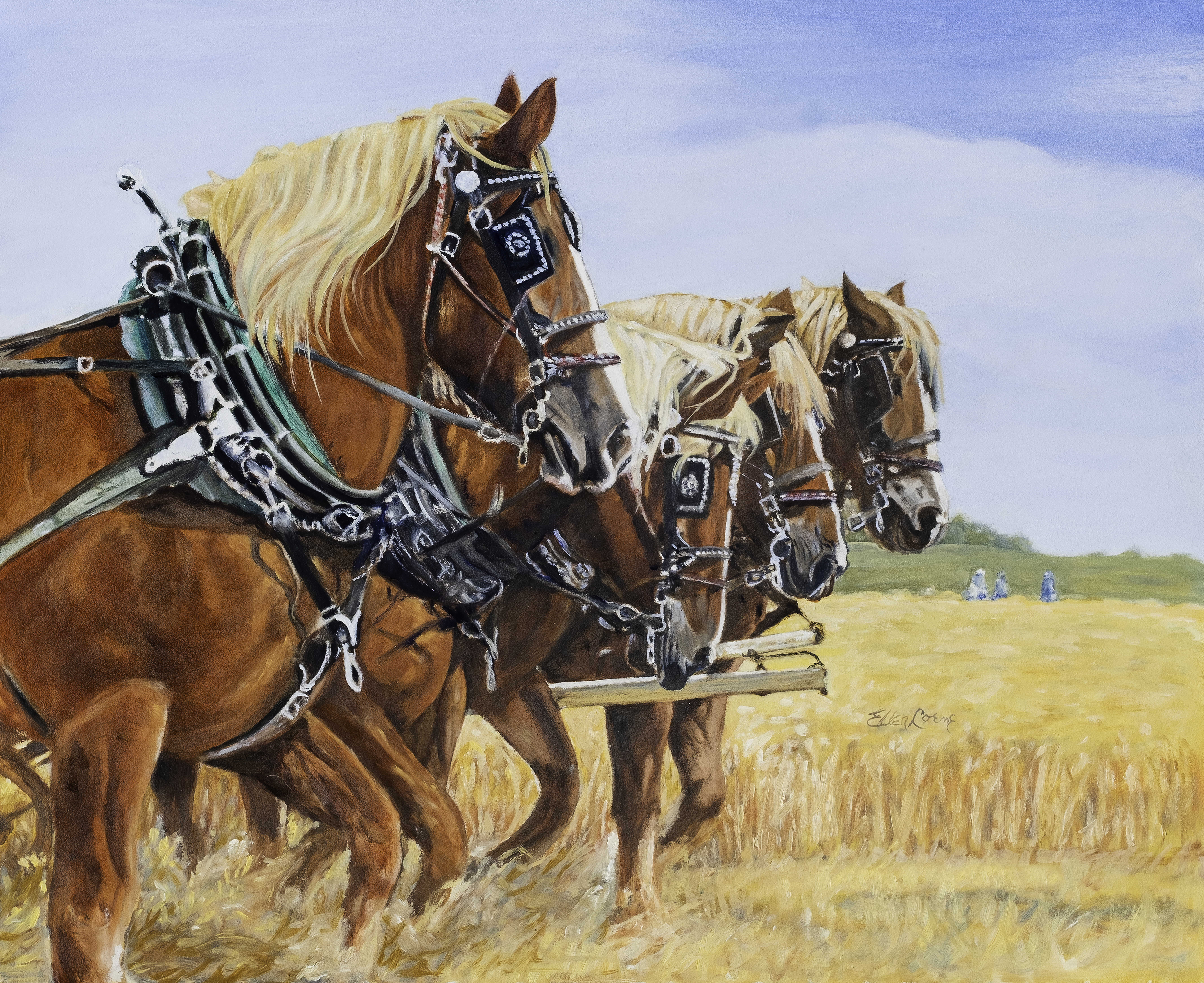 Oil painting by Ellen Lorne — Four Belgians