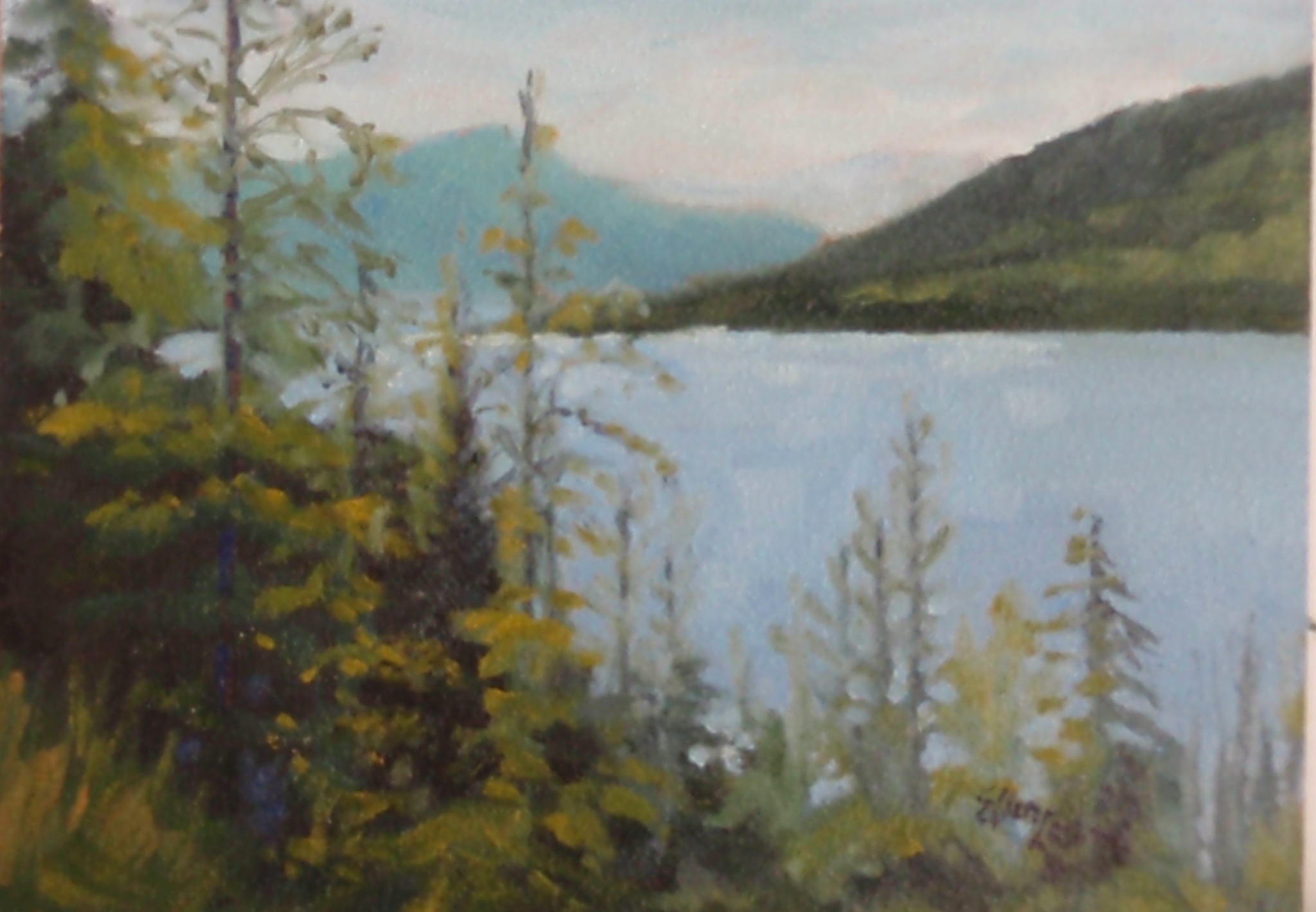 Oil painting by Ellen Lorne — Kootenai Lake